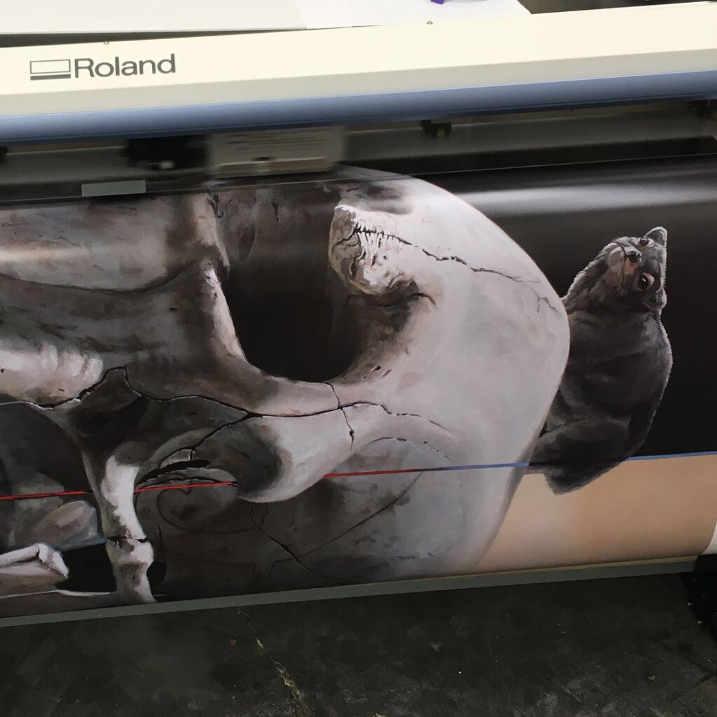 Rhino Painting being printed by Packwood Printers