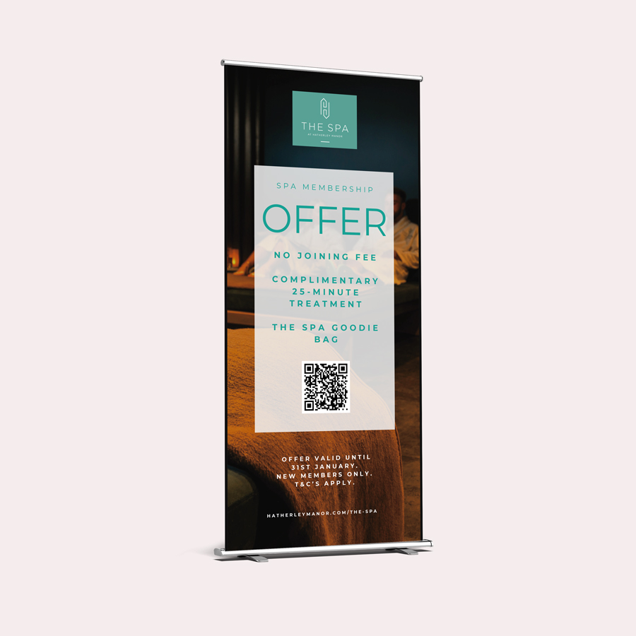 Roller Banner Design for The Spa Cheltenham, designed by Packwood Printers