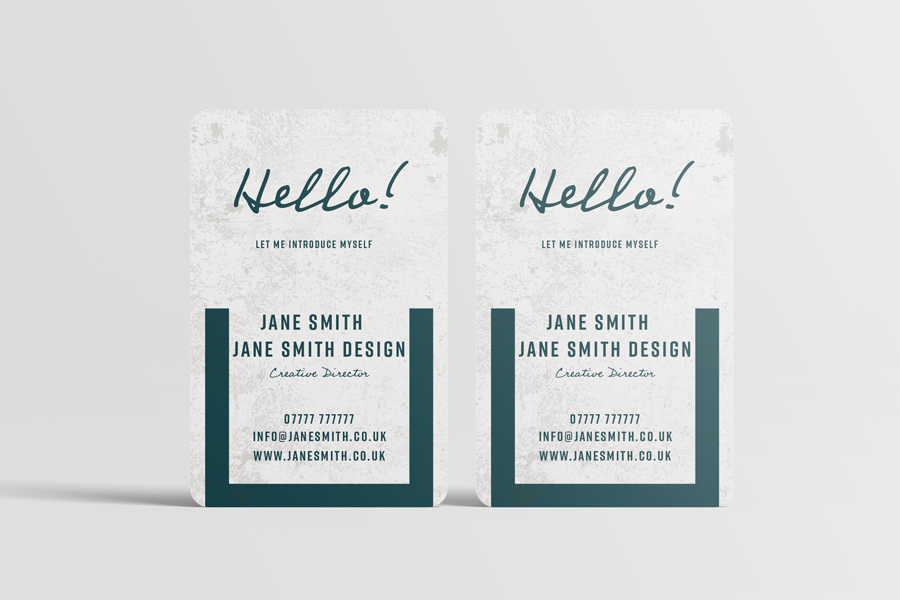 Portrait business cards for Jane Smith Design